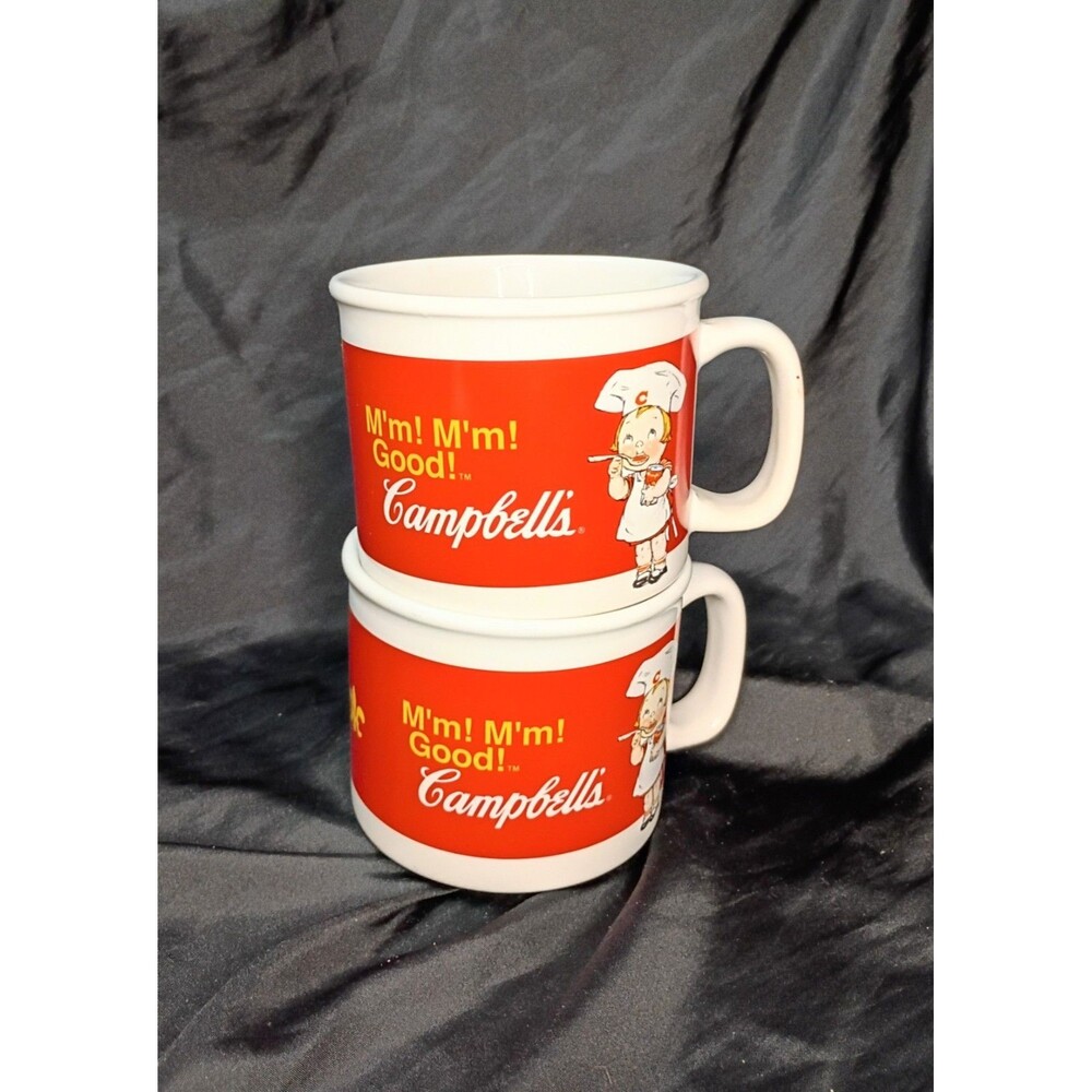 Pair Of Campbell Kids Ceramic Soup Mugs from Houston Harvest
